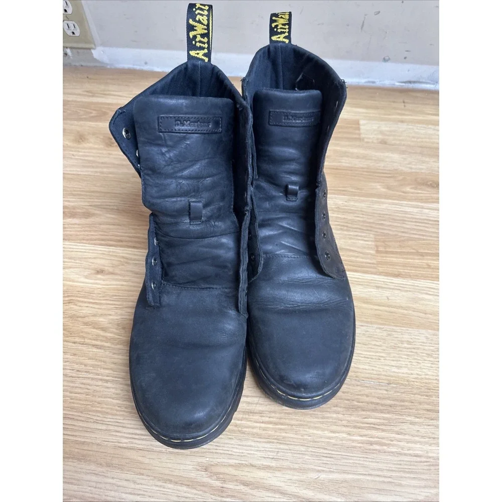 Dr. Martens Combs Leather Black Boots LA004 Men's Size 11 Women's 12